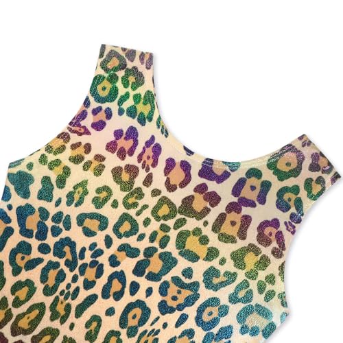 Gymnastics Leotard for Girls - Shiny Toddler Biketard 2-3T Leopard