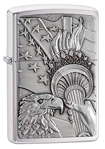 Zippo Eagles Dare Chrome Lighter - Windproof Refillable Flip-Top USA Made