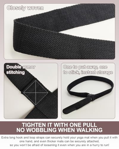 Yoga Mat Strap Carrier with Adjustable Hook-and-Loop Fasteners