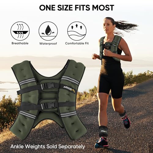 15lb Green Weighted Vest for Men and Women - Workout & Fitness Equipment