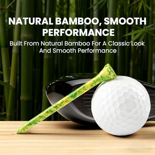 Colorful Golf Tees - 3 1/4 & 2 3/4 Inch Bamboo Set, 18/72/180 Pack
