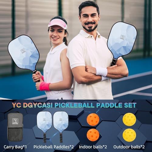 Pickleball Paddles Set of 2 - USAPA Approved, Lightweight, Blue