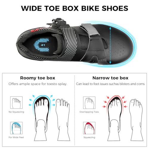 Mens Wide Cycling Shoes for Peloton - Delta Cleats Included, Size 11 Black