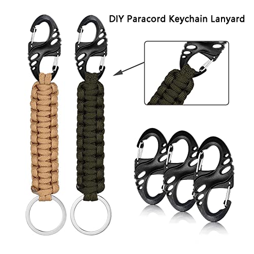 12 Pack Black 2" Plastic Carabiner Clips - Keychain Hooks