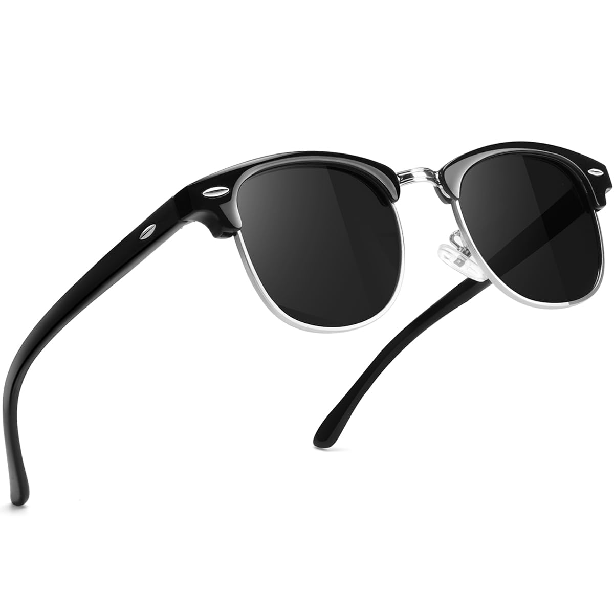 SEKKAF Kids Polarized Sunglasses for Boys Girls Retro Semi Rimless Frame Sun Glasses UV Protection Shades