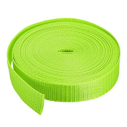 Lightweight Polypropylene Webbing Strap 1" x 10 Yards - Fluorescent Green