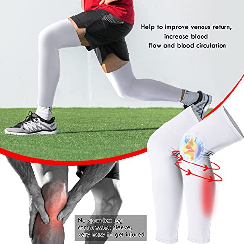 Compression Leg Sleeves - Long Knee Sleeve - White