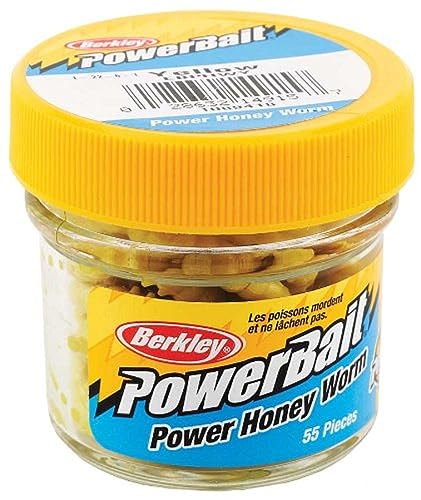 PowerBait Honey Worm Soft Plastic Fishing Bait - 1 Inch Yellow