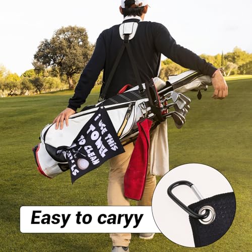 Funny Golf Towel for Men - Microfiber with Clip, 15.75" x 23.62"