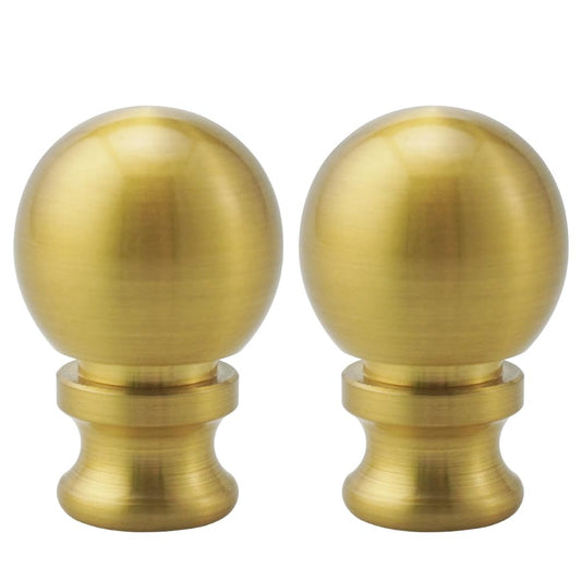 Asjeumt 2 Pieces Lamp Finials, Antique Brass Finial for Lamps, Lamp Shade Nut Screw Cap, Metal Knob Topper Finial, for Decorative Replacement DIY Table or Floor Light Lampshade Holder Harp Adapter