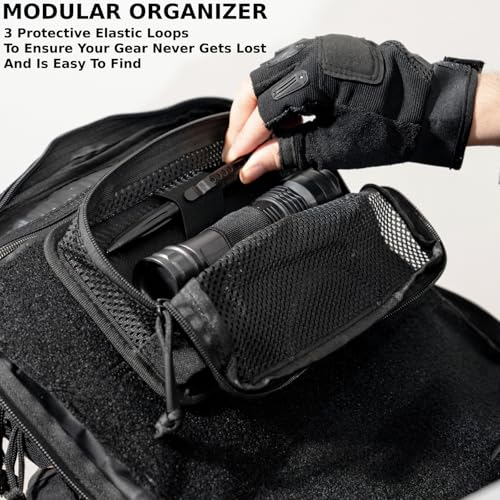 VEAPILS Black Tactical Mesh Pouch Modular Backpack Organizer Insert