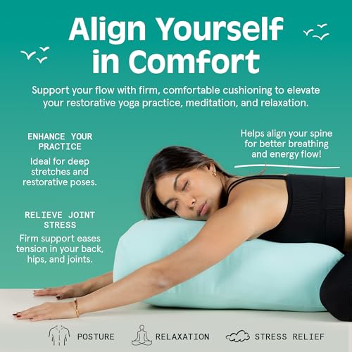 Yoga Bolster Pillow - Cotton Meditation Cushion for Support