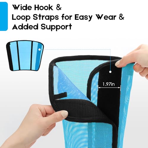 Horse Fly Boots Set of 4 - Curved-Edge Design, Breathable Mesh, Blue - Medium