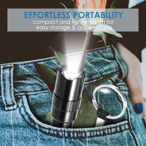 Mini Tactical LED Flashlight - High Lumen Waterproof Pen Light - 1 Pack Black