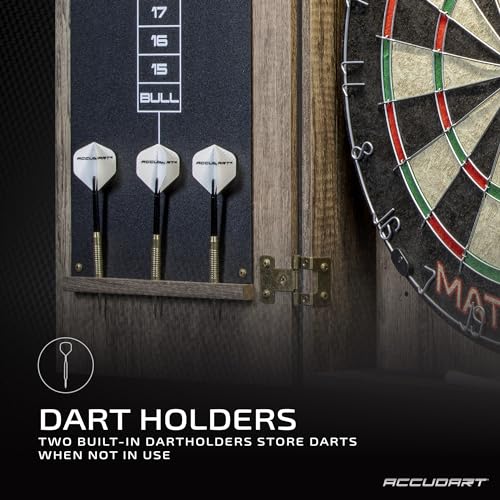 Regulation 18" Sisal Dartboard Cabinet Set with LED Lighting