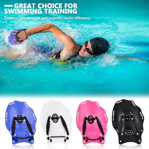 Swim Hand Paddles for Training - Adjustable Straps, Medium Size 8.52x6.02 in, Black