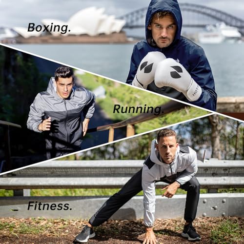 Sauna Suit for Men - Weight Loss Sweat Jacket & Pants - Gray XX-Large