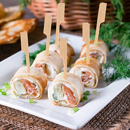 200 PCS Bamboo Skewers for Appetizers, 4.7 Inch Toothpicks Cocktail
