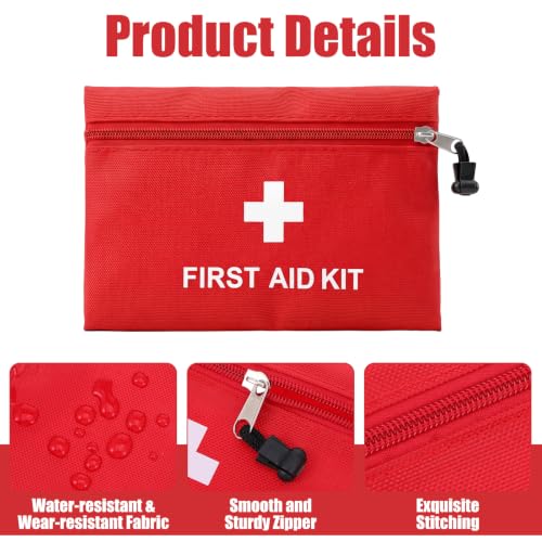 24Pcs Mini First Aid Bag - Durable Oxford Cloth Travel Pouch