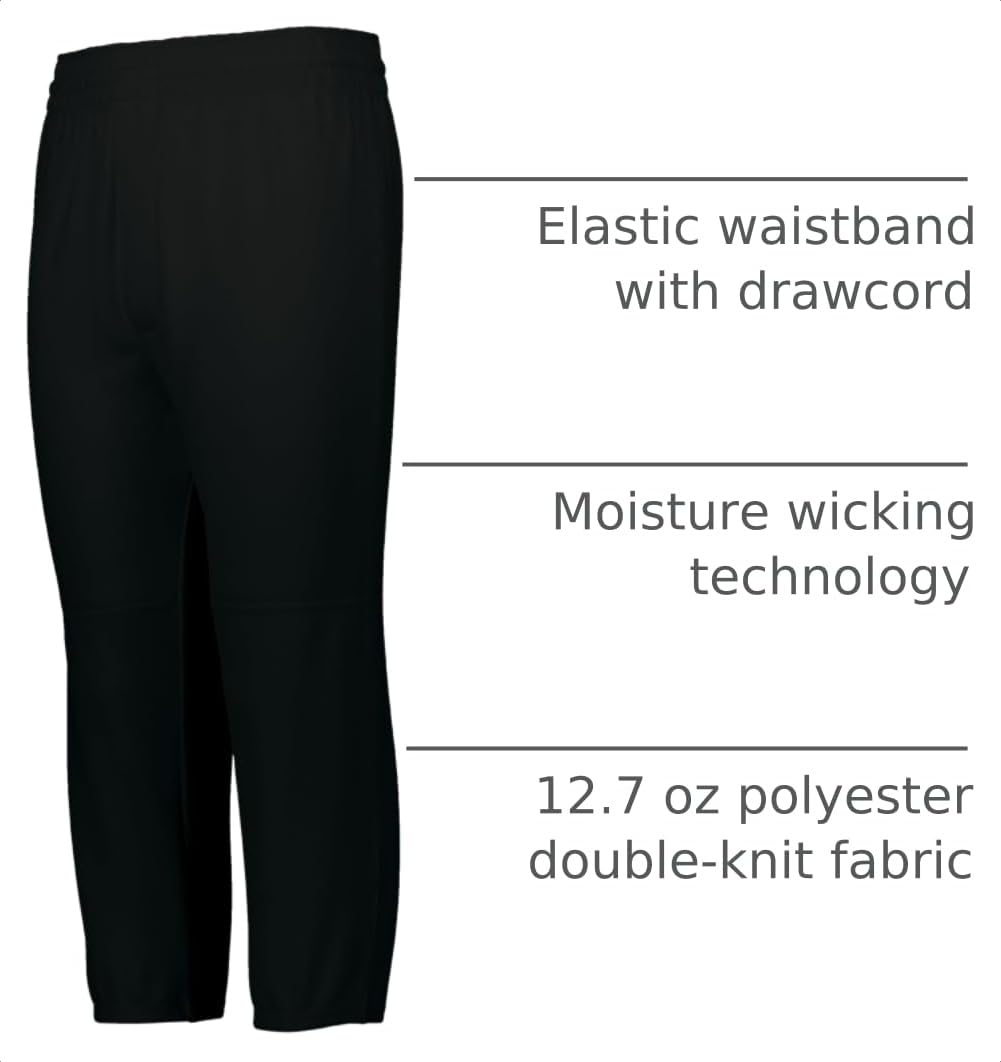 Augusta Sportswear Youth Gamer Pull-Up Baseball Pant Black M