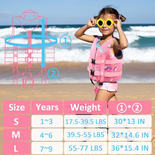 Kids Swim Vest with Adjustable Crotch Strap - Neoprene & EPE Buoyancy Aid