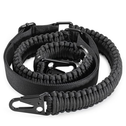 VVAAGG Black Two Point Paracord Gun Sling Adjustable Heavy Duty Nylon