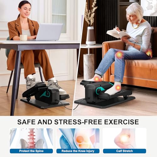 Under Desk Elliptical Leg Exerciser for Seniors - Blue