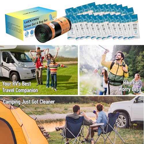Portable Toilet Waste Bags with Absorbent Gel - Leak-Proof Camping & RV Sanitary Kit