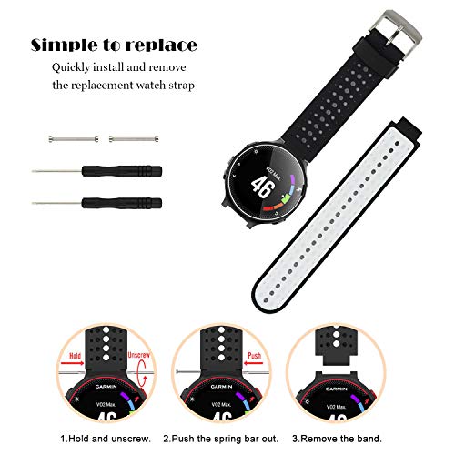 Garmin Approach S20 S5 S6 Watch Bands - Colorful Replacement Strap - Black/White
