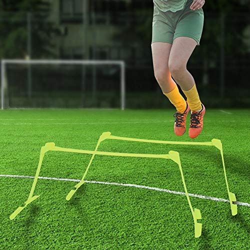 Adjustable Soccer Training Hurdles - 2 Pack Speed Aids, Yellow