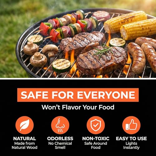 Natural Fire Starter Sticks - Quick Ignition for Grills & Campfires, 15 PCS