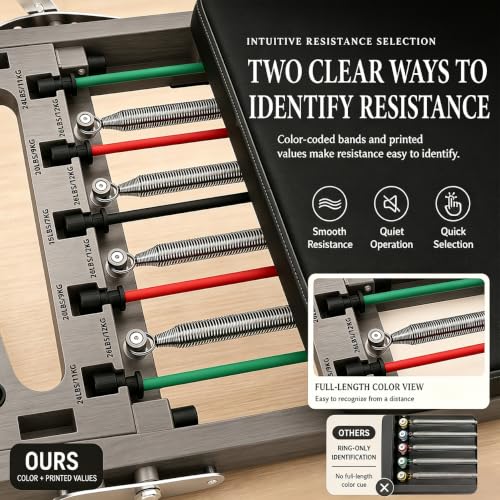 Foldable Pilates Reformer with Adjustable Foot Bar & Dual Resistance