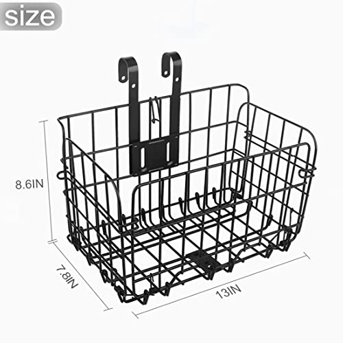 Foldable Bicycle Front & Rear Basket - Rustproof Steel, Easy Install, Large Capacity
