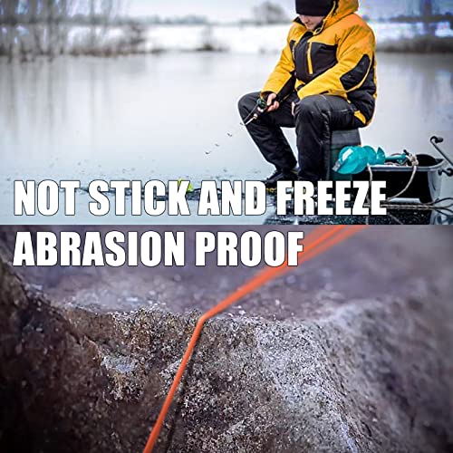 Ice Fishing Rattle Reel Line - Fluorescent Orange 65FT-3IPS