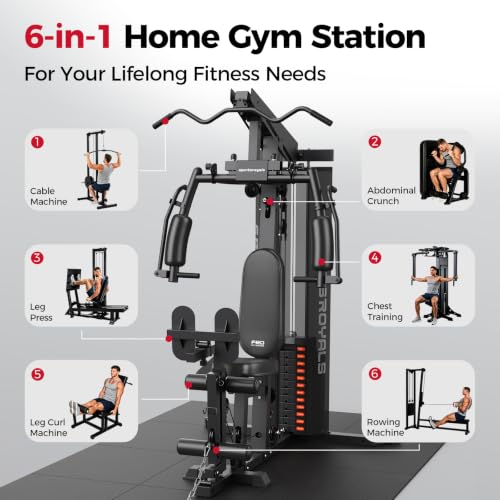 Multifunctional Home Gym Station with Leg Press - Black
