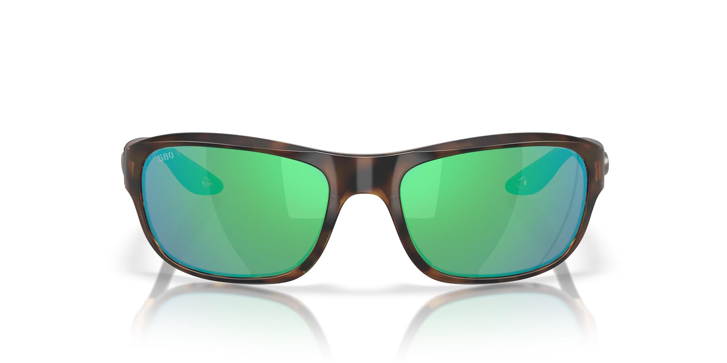 Costa Unisex Sunglasses Tortoise Frame, Green Mirror Lenses, 58MM