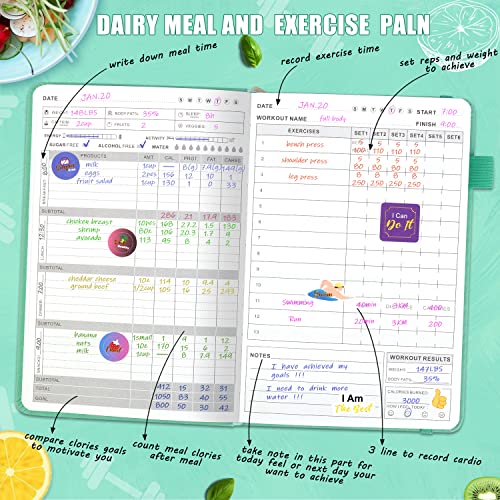 Undated Food and Fitness Journal - Workout & Meal Planner