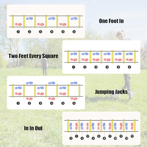 20ft Speed Agility Ladder Training Set with Cones & Jump Rope