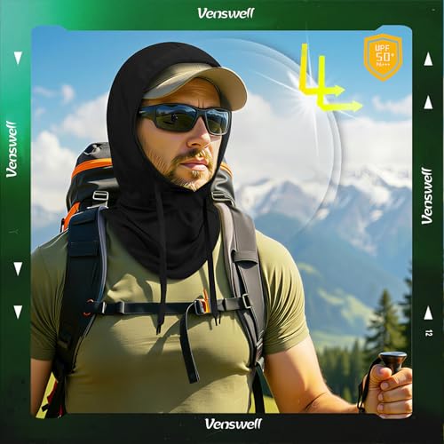 3 in 1 Summer Cooling Balaclava Hood Face Mask - Black