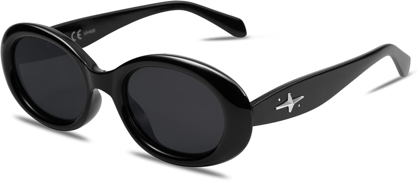 SOJOS Polarized Retro Oval Sunglasses - 90s Vintage Style with UV400 Protection | Unisex Tiny Frames