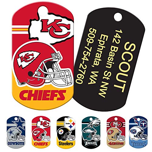 Personalized NFL Dog Tag - Custom Engraved Kansas City Chiefs