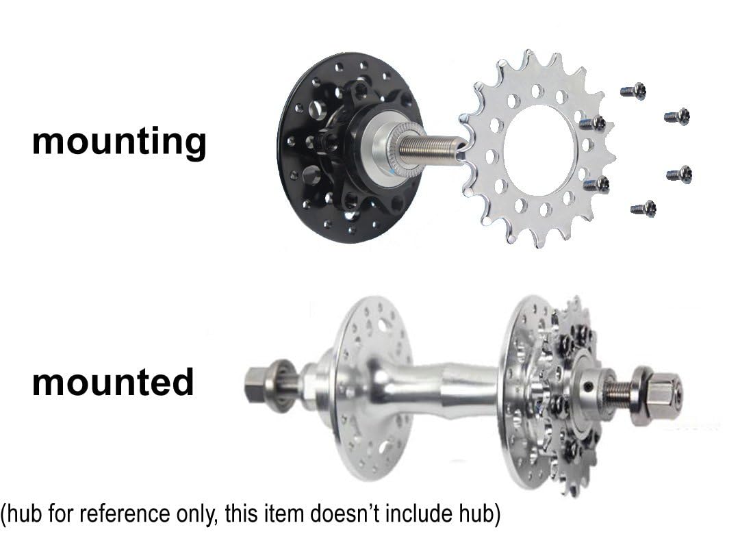 L-faster 16T Fixed Gear for Bicycle Disc Brake Mount Bolts-Fixed Chain Wheel 6 Screw Disc Hub Convert to Fix Gear Single Speed Fixed Cog