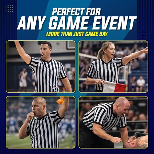 Men's V-Neck Referee Shirt - Soccer, Football, Basketball Official Jersey