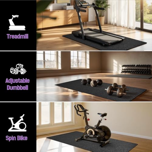 36" x 78" Anti-Slip Exercise Mat - Durable, Noise-Reducing Floor Protection
