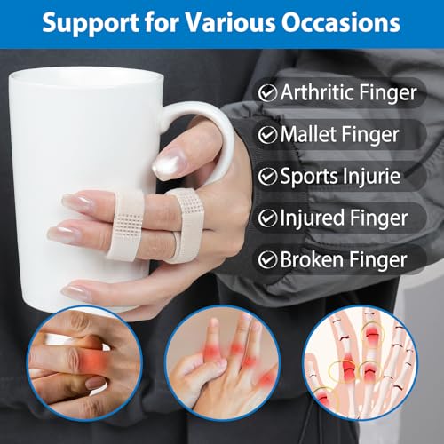 Finger Buddy Straps, 12PCS Tape Straps Loops, Beige