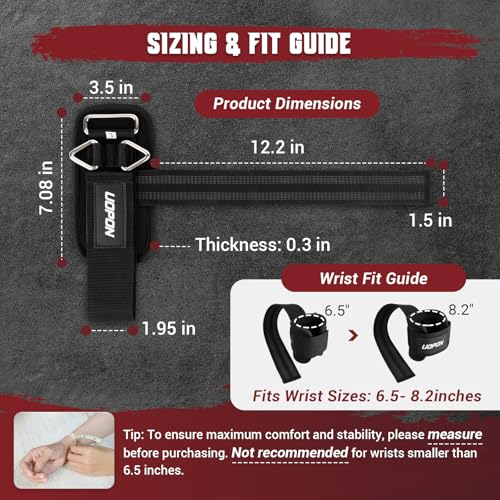 2-in-1 Weightlifting Straps with Rings - Heavy-Duty Wrist Cuffs