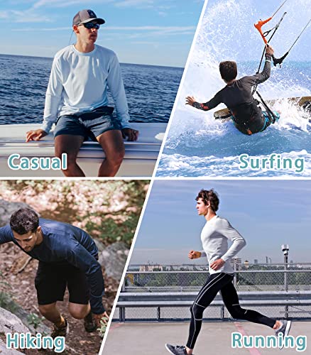 Men's UPF 50+ Sun Hoodie Long Sleeve Fishing Shirt - Lightweight, Quick Dry, Moisture Wicking