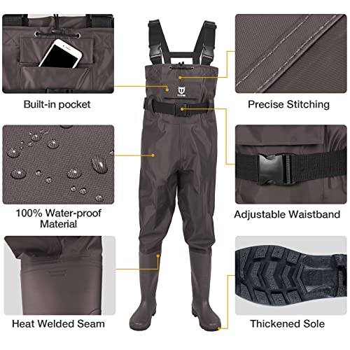 Lightweight Waterproof Chest Waders for Fishing & Hunting