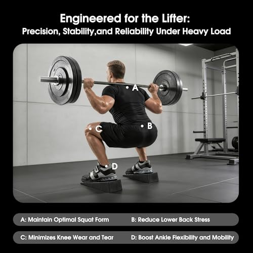 Heel Elevated Squat Wedge Block with Guide - Dark