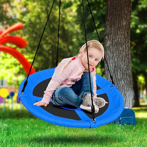 AOBOTE 40 Inch Saucer Tree Swing for Kids with 660lb Capacity Waterproof Oxford Fabric AB010006-1